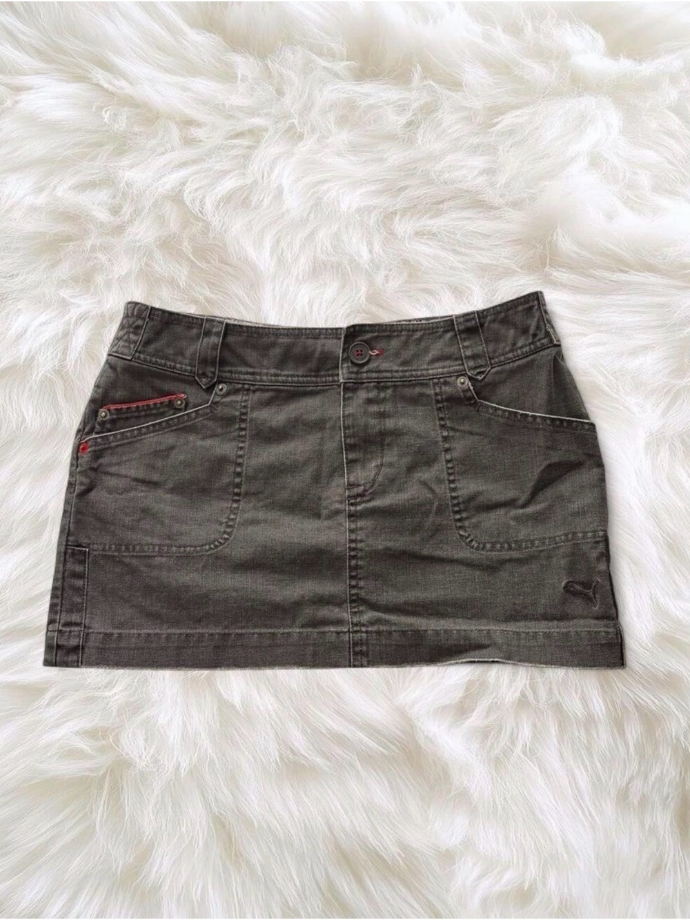 Puma Gray Denim Mini Skirt